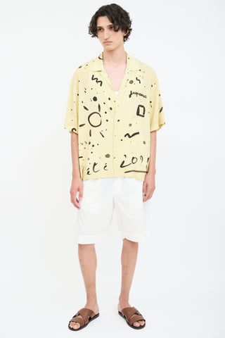 Jacquemus Yellow & Black La Chemise Jean Printed Shirt
