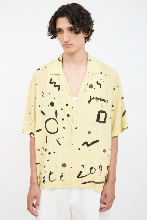 Jacquemus Yellow & Black La Chemise Jean Printed Shirt