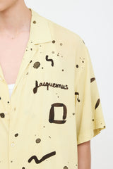 Jacquemus Yellow & Black La Chemise Jean Printed Shirt