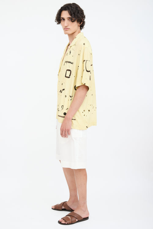 Jacquemus Yellow & Black La Chemise Jean Printed Shirt