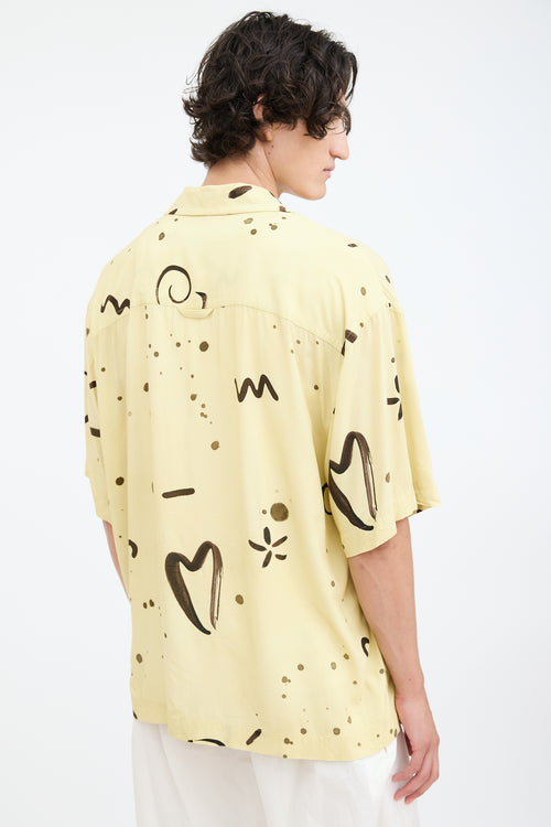 Jacquemus Yellow & Black La Chemise Jean Printed Shirt