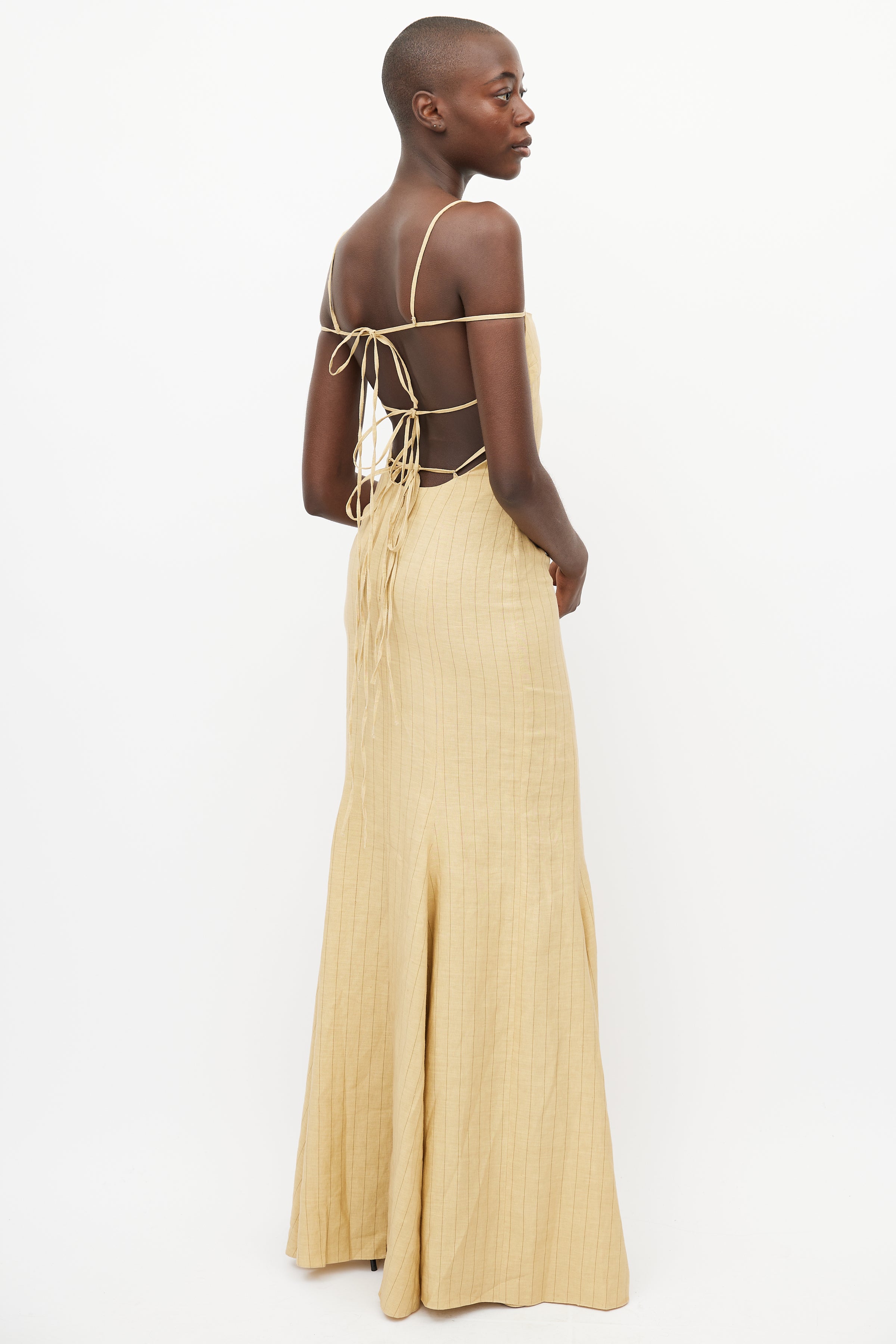 Jacquemus // Yellow Camargue Striped Flared Dress – VSP Consignment