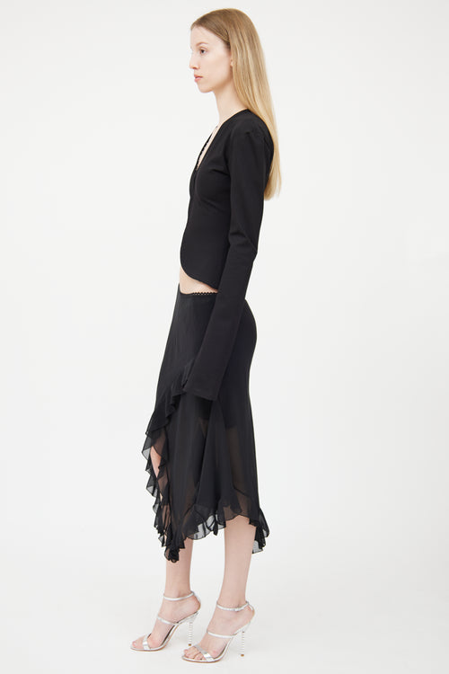 Jade Cropper Black Hook & Eye Cardigan