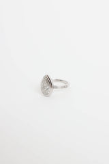 James Allen 14k White Gold Pear Diamond Bezel Ring