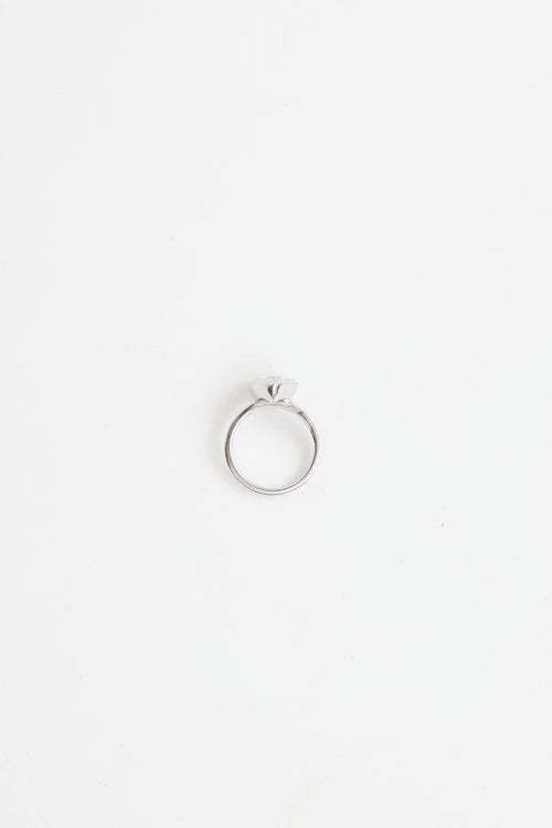 James Allen 14K White Gold Pear Diamond Bezel Ring