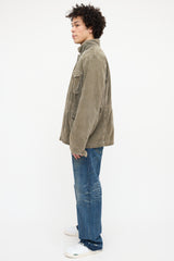 James Perse Green Corduroy Utility Jacket