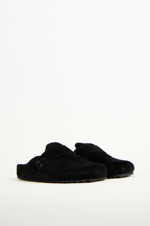 James Perse Black Suede Slip On Clog