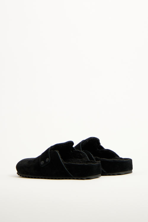 James Perse Black Suede Slip On Clog