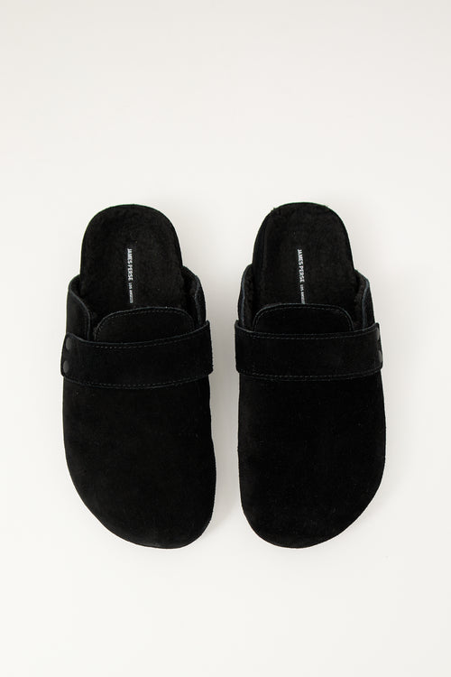 James Perse Black Suede Slip On Clog