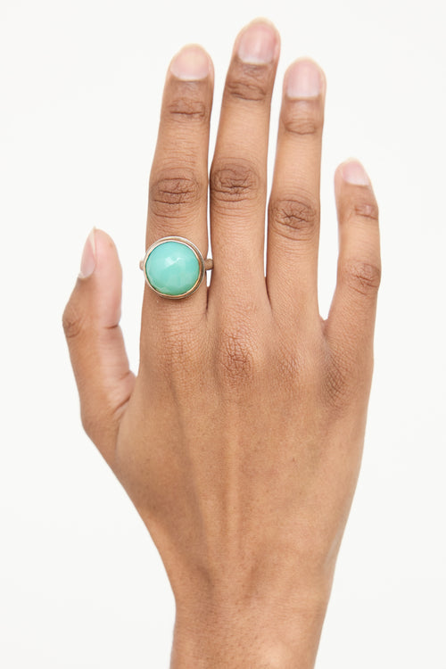 Jamie JosephSterling Silver 14K Yellow Gold Chrysoprase Ring