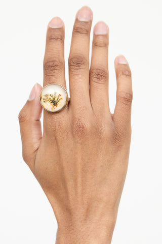 Jamie JosephSterling Silver 14K Yellow Gold Agate Ring
