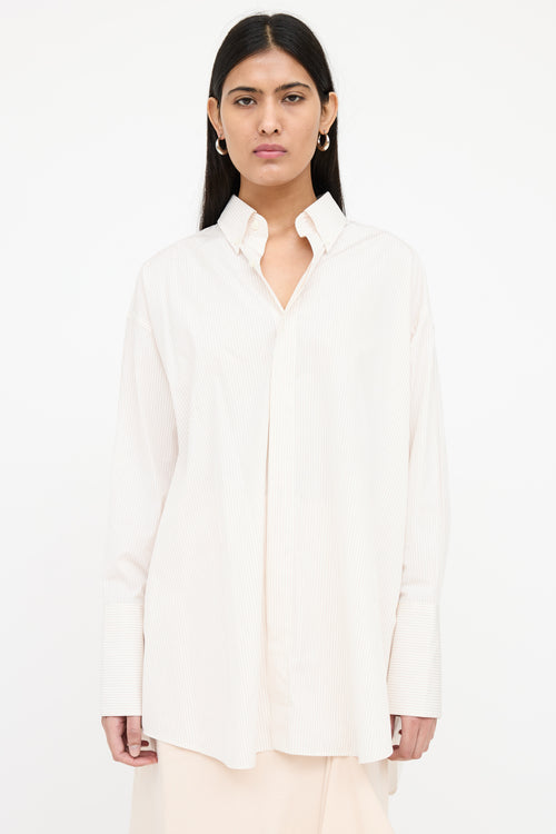 AMI Paris Striped Oversized Button Up Shirt