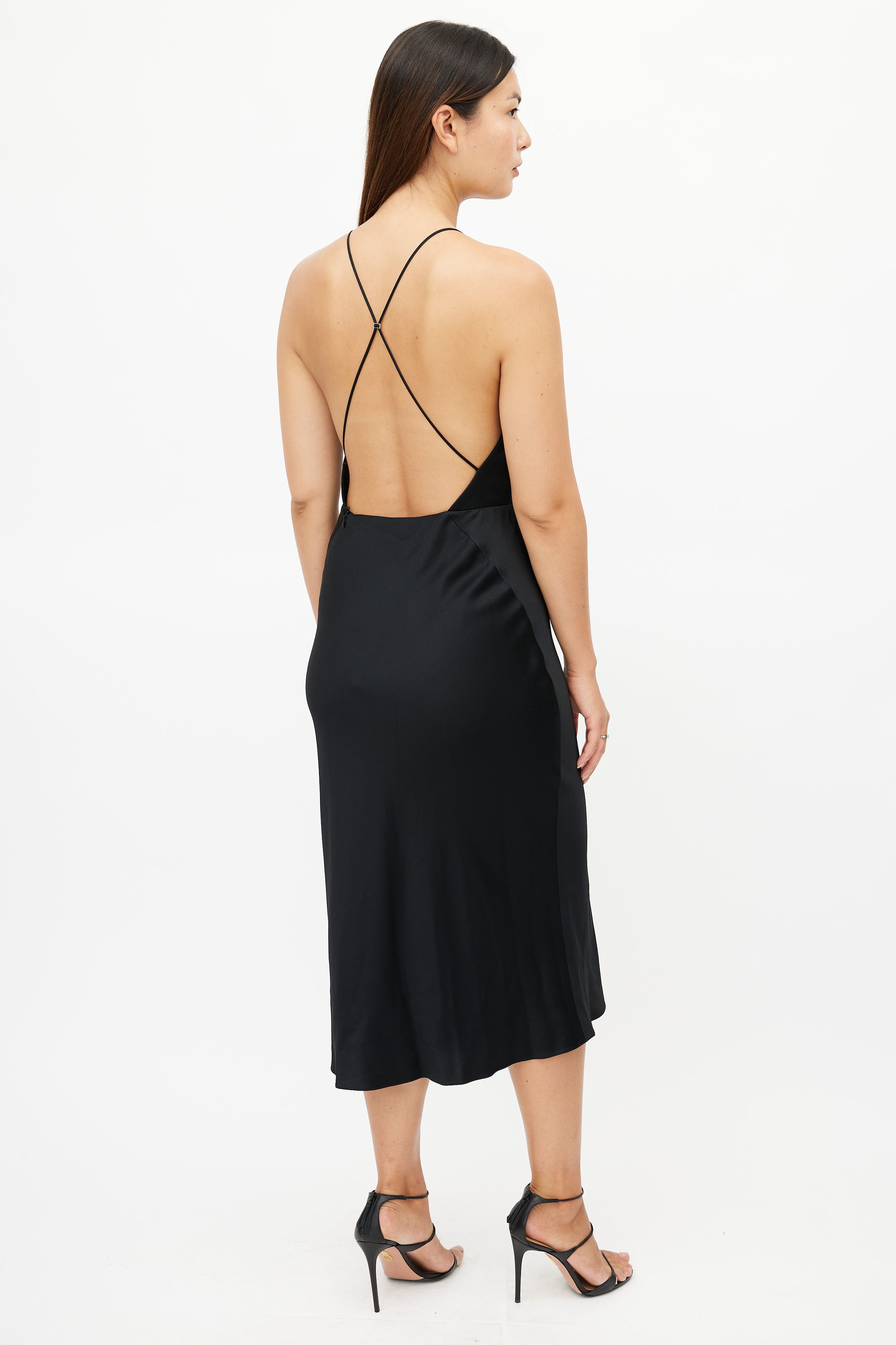 Jason Wu // Black Satin Halter Dress VSP Consignment Jason Wu // Black Satin Halter Dress VSP Consignment