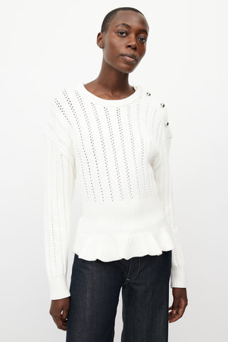 Jason Wu White & Silver Knit Sweater