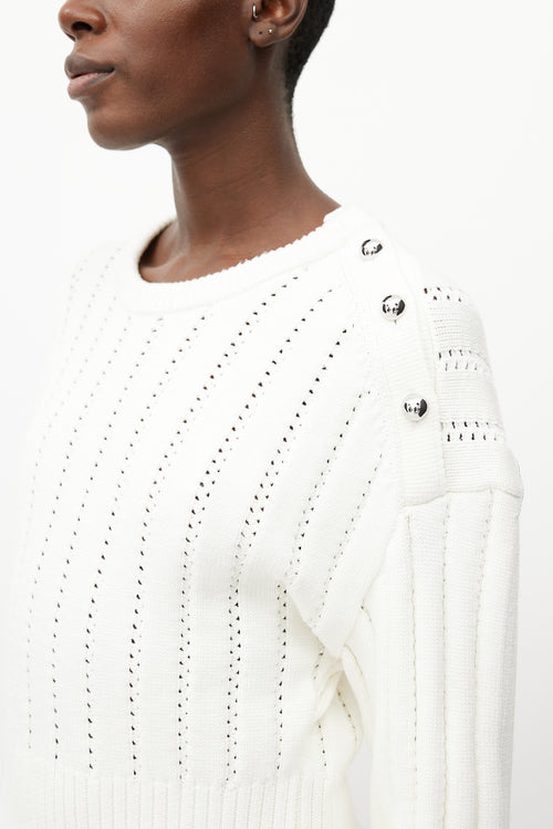 Jason Wu White & Silver Knit Sweater