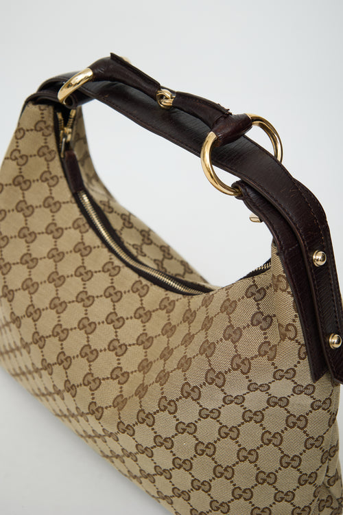 GucciBrown GG Canvas Horsebit Bag