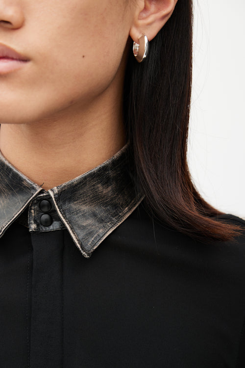 Jean Paul Gaultier Black Leather Collar Shirt