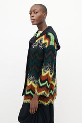 Jean Paul Gaultier Black & Multicolour Crochet Chevron Cardigan