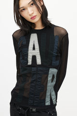 Jean Paul Gaultier Black & Multicolour Logo Mesh Top