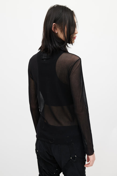 Jean Paul Gaultier Black & Multicolour Logo Mesh Top