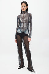 Jean Paul Gaultier Black & White Polka Dot Mesh Top