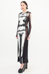 Jean Paul Gaultier Body Printed Maxi Dress