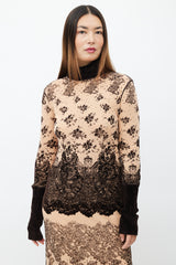 Jean Paul Gaultier Brown Velvet & Beige Mesh Dress
