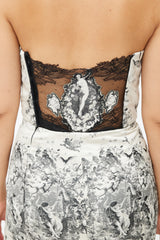 Jean Paul Gaultier Cream & Multicolour Cherub Print Silk Dress