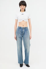 Jean Paul Gaultier Embroidered Logo Cropped T-Shirt