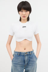 Jean Paul Gaultier Embroidered Logo Cropped T-Shirt