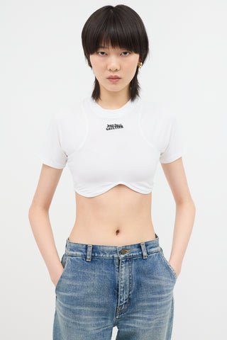 Jean Paul Gaultier Embroidered Logo Cropped T-Shirt