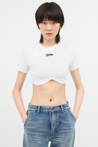 Jean Paul Gaultier Embroidered Logo Cropped T-Shirt