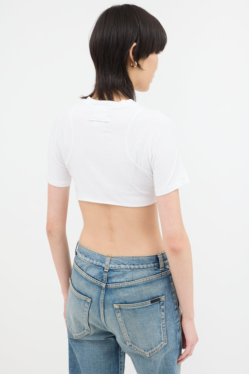 Jean Paul Gaultier Embroidered Logo Cropped T-Shirt