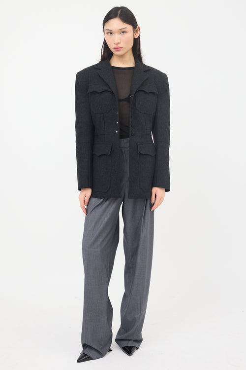 Jean Paul Gaultier Felted Wool Cyber  Jacket