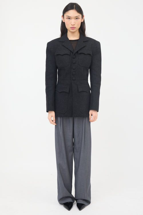 Jean Paul Gaultier Felted Wool Cyber  Jacket
