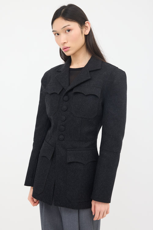 Jean Paul Gaultier Felted Wool Cyber  Jacket