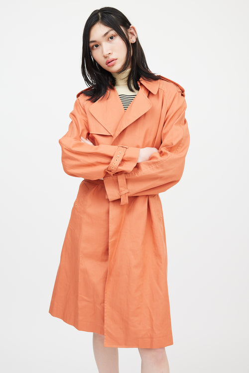Jean Paul Gaultier Femme Orange Belted Trench Coat