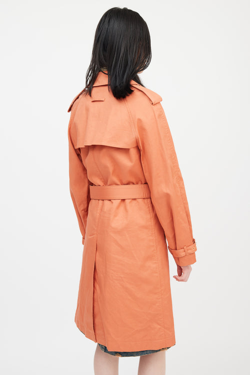 Jean Paul Gaultier Femme Orange Belted Trench Coat