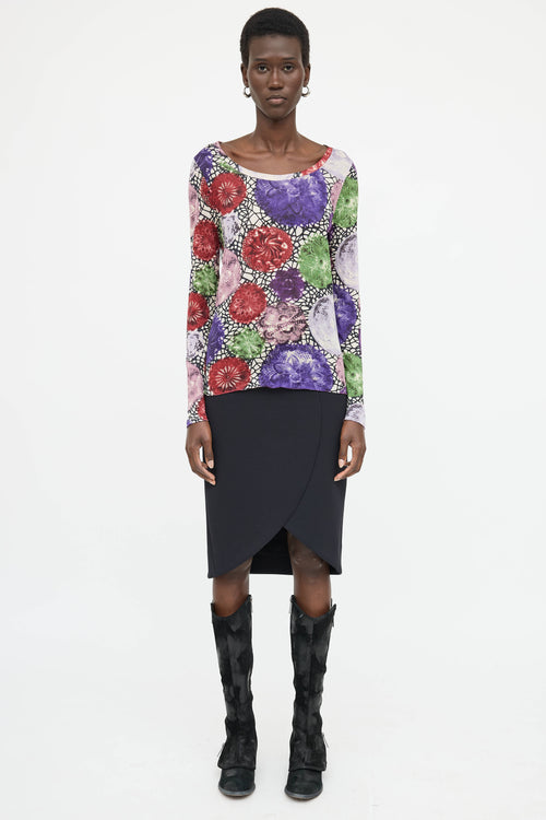 Jean Paul Gaultier Floral Mesh Top