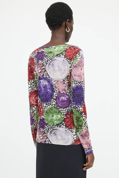 Jean Paul Gaultier Floral Mesh Top