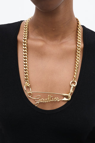 Jean Paul Gaultier Gold The Gaultier Safety Pin Necklace