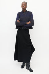 Jean Paul Gaultier Purple & Black Crochet Trim Peplum Sweater