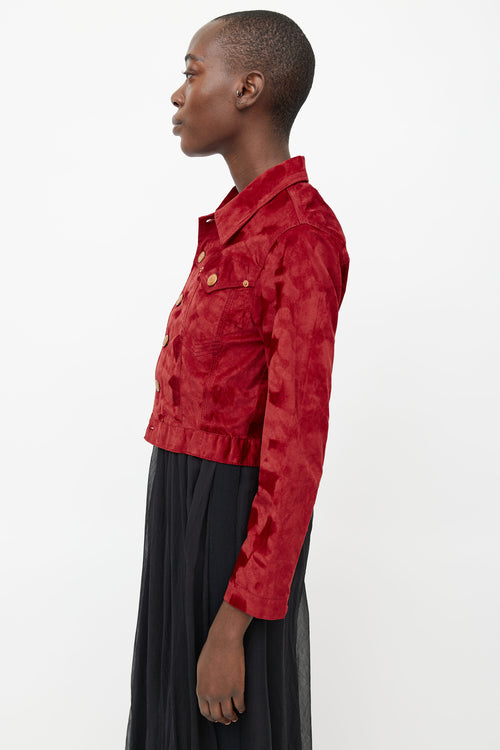 Jean Paul Gaultier Red Velvet Cropped Jacket