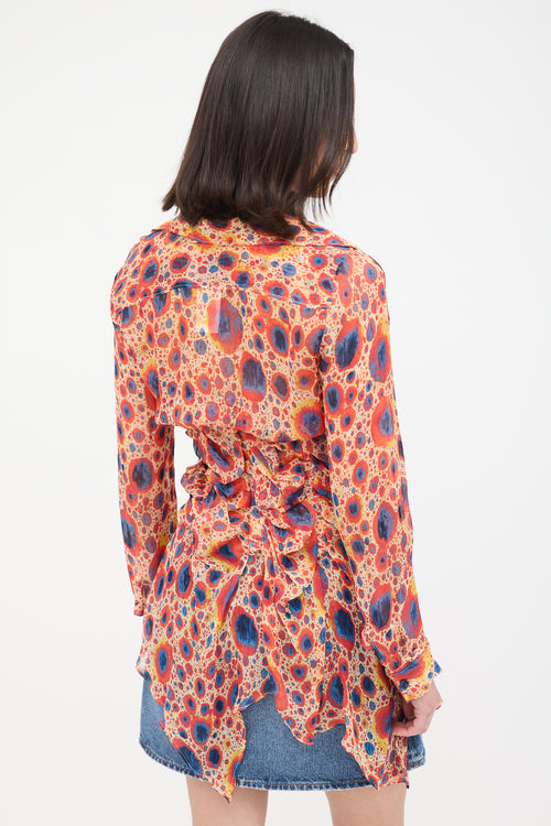Jean Paul Gaultier Spring 2004 Silk Printed Blouse