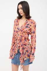 Jean Paul Gaultier Spring 2004 Silk Printed Blouse