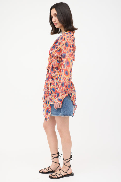 Jean Paul Gaultier Spring 2004 Silk Printed Blouse