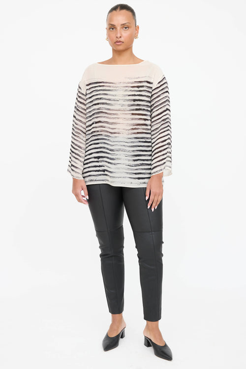 Jean Paul Gaultier Soleil Silk Striped Top