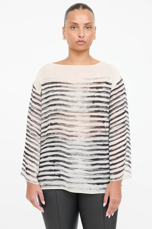 Jean Paul Gaultier Soleil Silk Striped Top