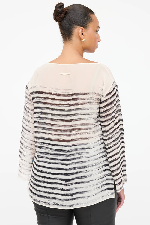 Jean Paul Gaultier Soleil Silk Striped Top