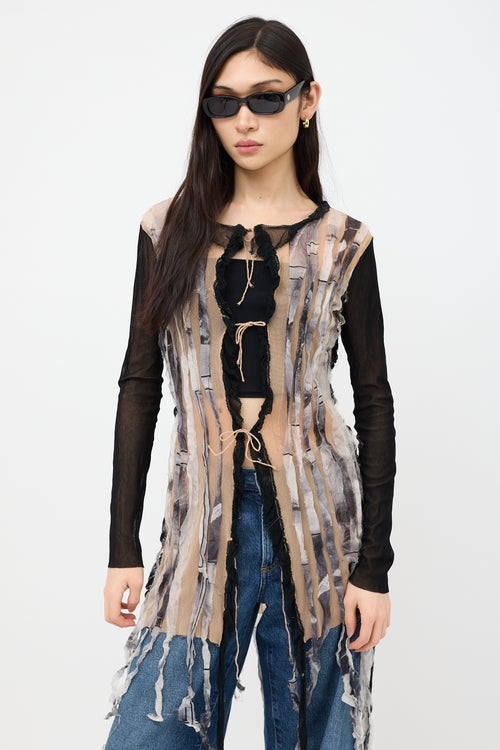 Jean Paul Gaultier Vintage Mesh Fringe Top